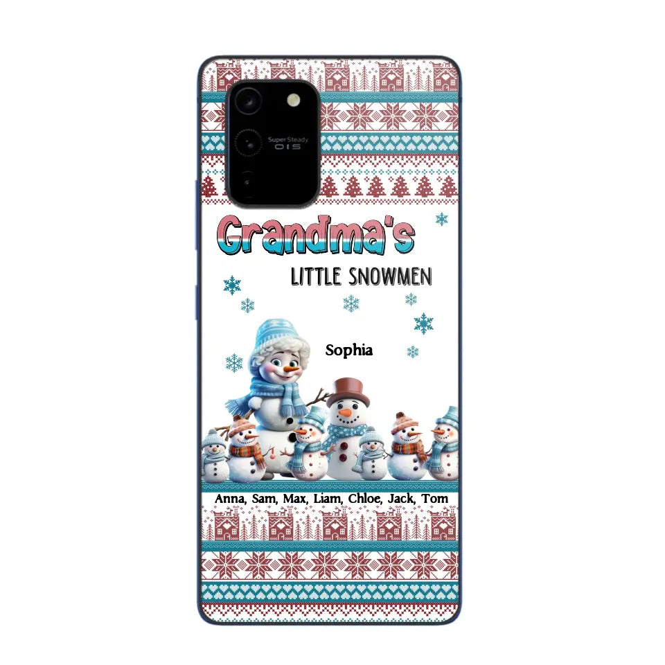 Personalized Grandma's Little Snowmen Custom Kid Names Phonecase Printed MTPN23524