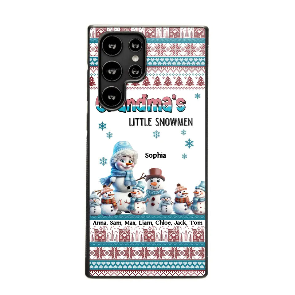 Personalized Grandma's Little Snowmen Custom Kid Names Phonecase Printed MTPN23524