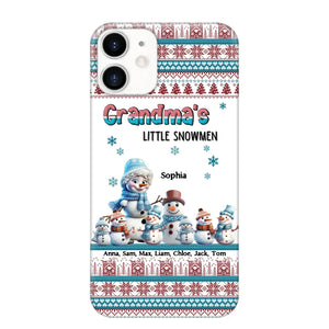 Personalized Grandma's Little Snowmen Custom Kid Names Phonecase Printed MTPN23524