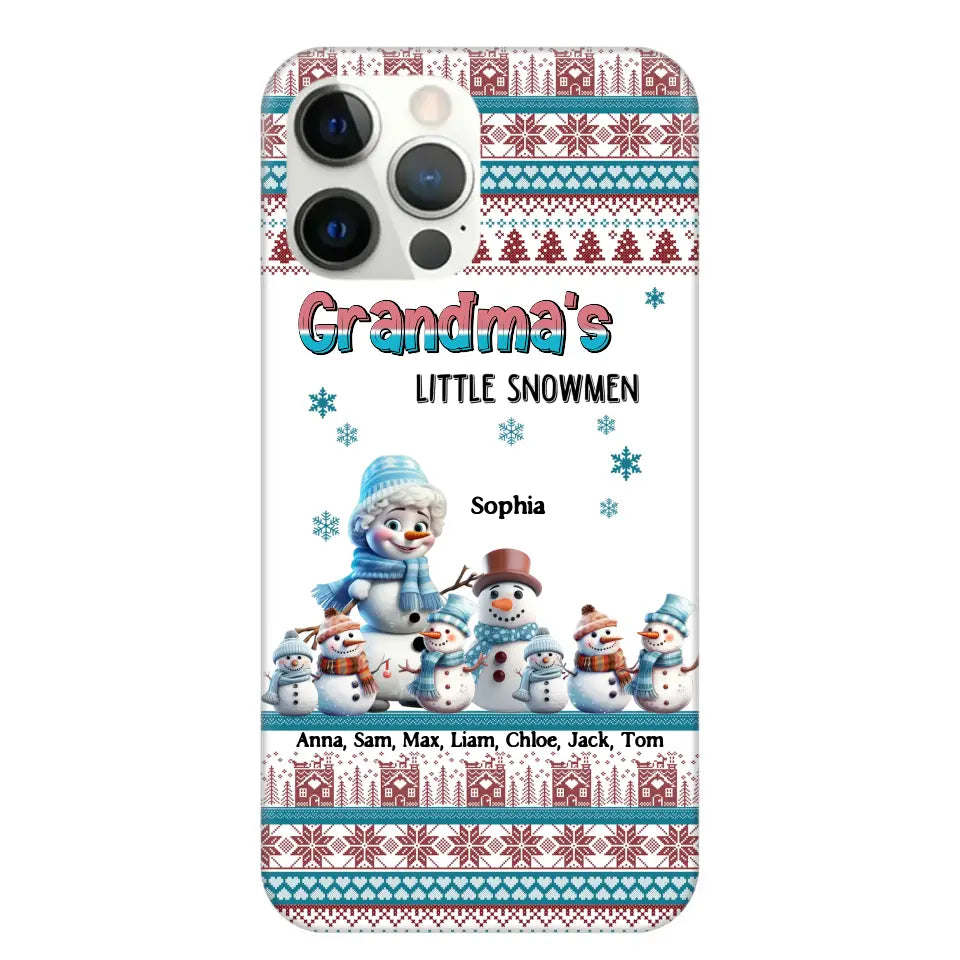 Personalized Grandma's Little Snowmen Custom Kid Names Phonecase Printed MTPN23524