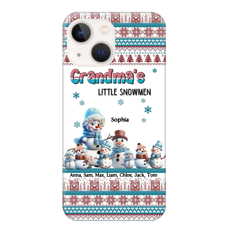 Personalized Grandma's Little Snowmen Custom Kid Names Phonecase Printed MTPN23524