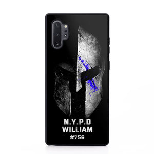 Personalized Spartan Helmet Police Department Custom Name & Badge Number Phonecase Printed QTKVH23591