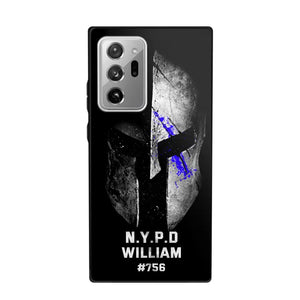 Personalized Spartan Helmet Police Department Custom Name & Badge Number Phonecase Printed QTKVH23591