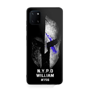 Personalized Spartan Helmet Police Department Custom Name & Badge Number Phonecase Printed QTKVH23591