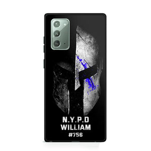 Personalized Spartan Helmet Police Department Custom Name & Badge Number Phonecase Printed QTKVH23591