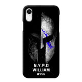 Personalized Spartan Helmet Police Department Custom Name & Badge Number Phonecase Printed QTKVH23591