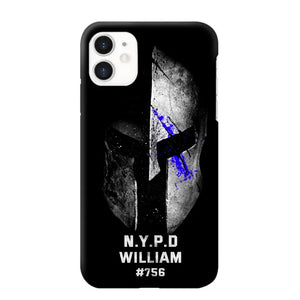 Personalized Spartan Helmet Police Department Custom Name & Badge Number Phonecase Printed QTKVH23591