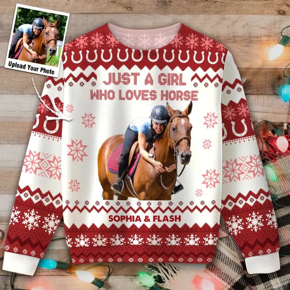 Personalized Just A Girl Who Loves Horse Sweater Printed LDMPTN23542