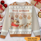 Personalized This Grandma Belongs To Ugly Sweater Printed NTMTHN23606