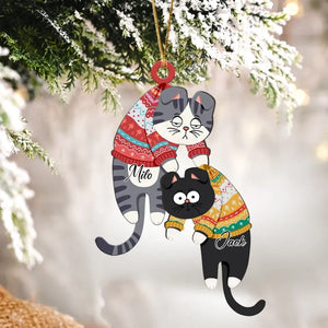 Personalized Cat Hanging Christmas Ornament Funny Cats For Cat Lovers 23616