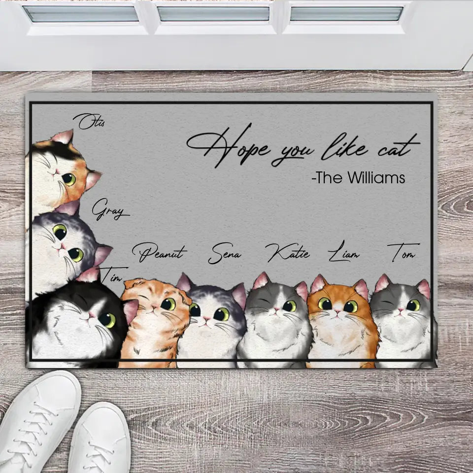 Personalized Hope You Like Cats Fur Baby Cat Welcome Doormat Printed PNDT0803