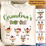 Personalized Grandma's Deer One Kid Names Sweatshirt or T-shirt Printed HTHVQ23642