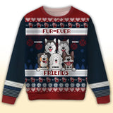 Personalized Fur-ever Friends Dog Xmas Christmas Gift Ugly Sweater Printed QTHN637