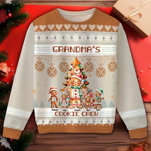 Personalized Grandma's Cookie Crew & Kid Names Ugly Sweater Printed HTHHN23664