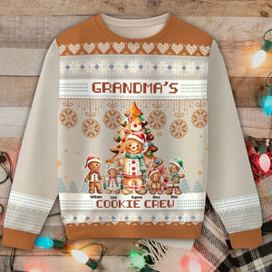 Personalized Grandma's Cookie Crew & Kid Names Ugly Sweater Printed HTHHN23664