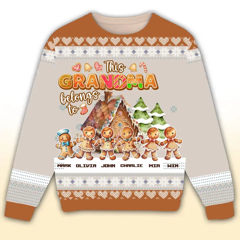 Personalized This Grandma Belongs To Ugly Sweater Printed HTHHN23646