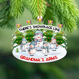 Personalized There's Snowplace Like Grandma's Arms Acrylic Ornament Printed HTHKVH23678