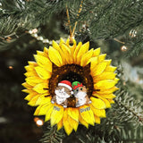 Personalized Sunflower Cat Xmas Custom Name Cat Lovers Gift Acrylic Ornament Printed HN23690