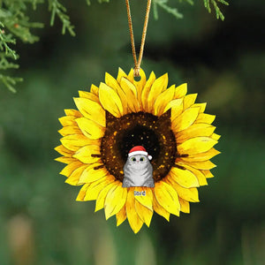 Personalized Sunflower Cat Xmas Custom Name Cat Lovers Gift Acrylic Ornament Printed HN23690