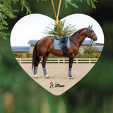 Personalized Upload Horse Photo Custom Name Horse Ceramic Ornament Printed LDMHN23698