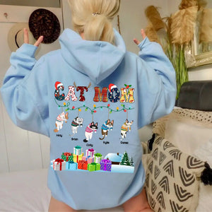 Personalized Cat Mom Hanging Cat Christmas Gift Hoodie 2D Printed MTKVH23694