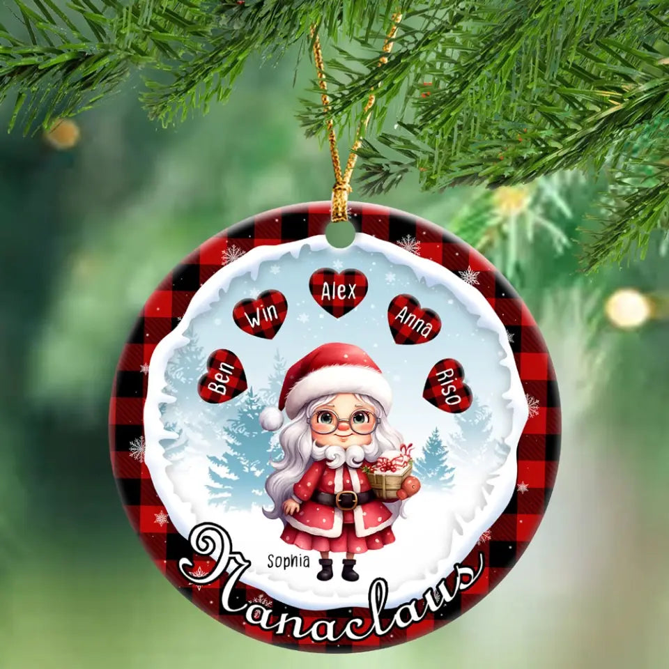 Personalized Nanaclaus Ceramic Ornament Printed NTMTHN23710