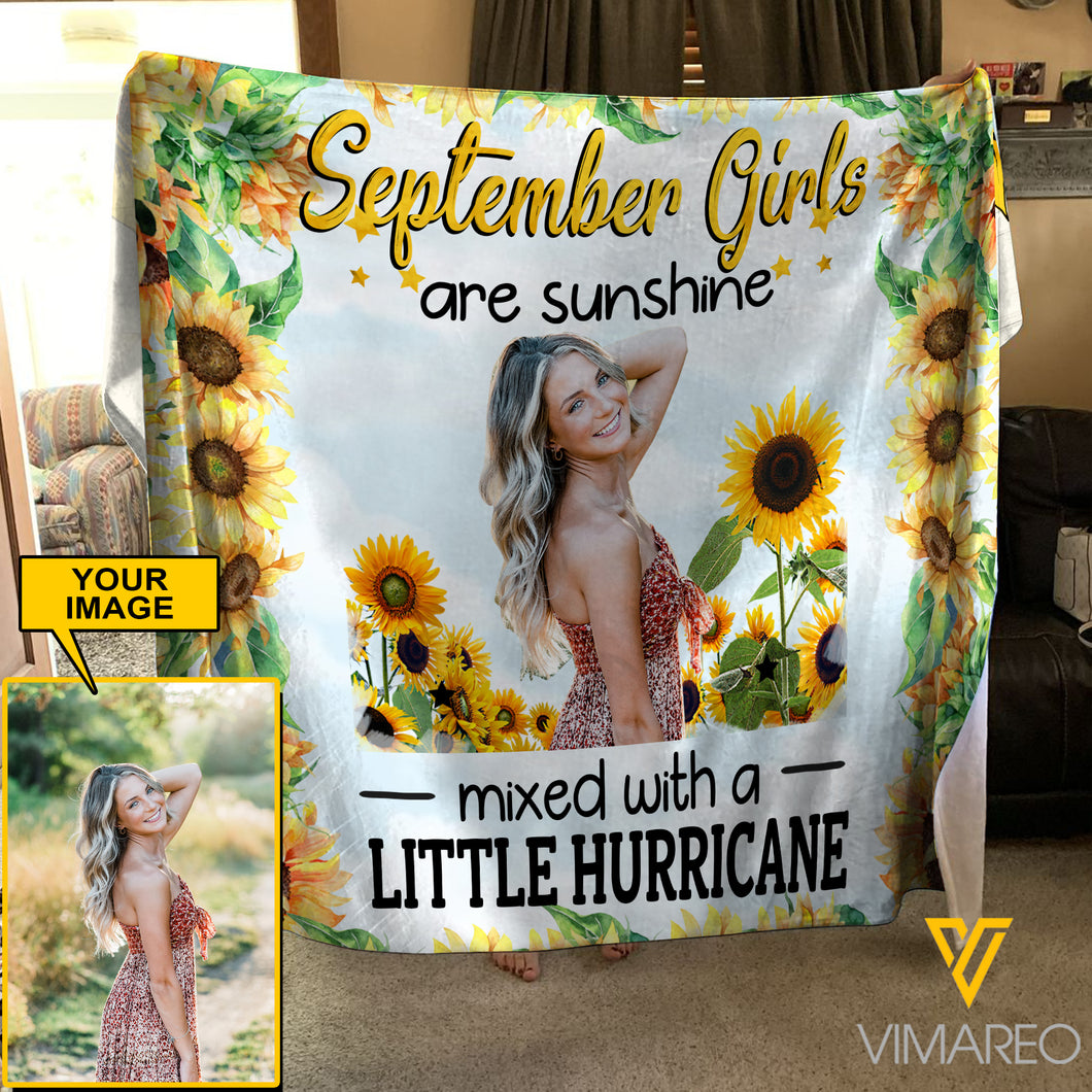 Personalized September Girl Fleece Blanket JUE-MA19