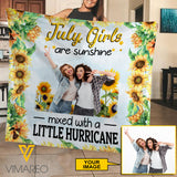 Personalized July Girl Fleece Blanket JUE-MA19