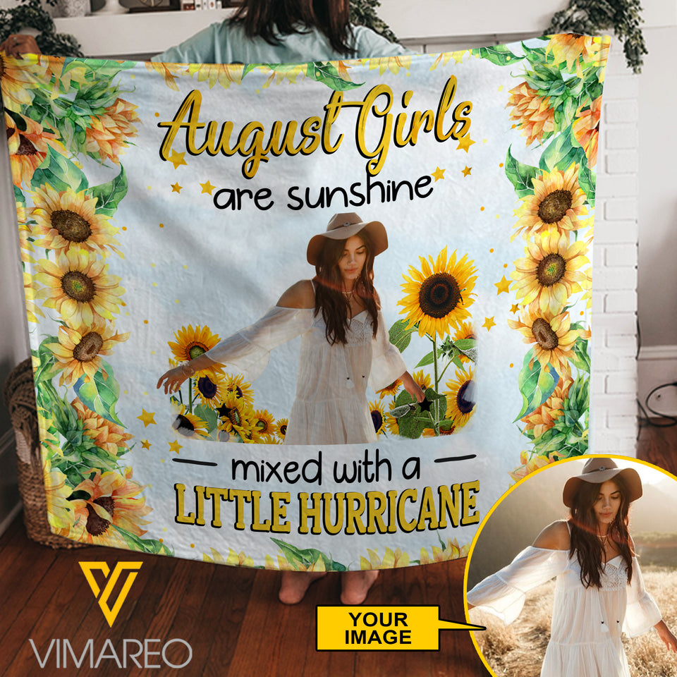 Personalized August Girl Fleece Blanket JUE-MA19