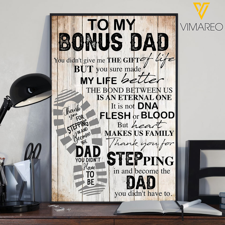 TO MY BONUS DAD CANVAS