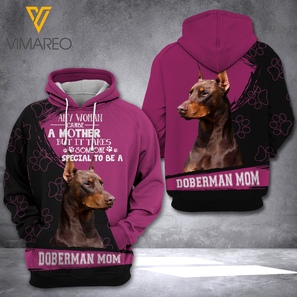 AH DOBERMAN DOG HOODIE 3D PRINTED FEB-QH05