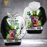 AH PITBULL DOG HOODIE 3D PRINTED MAR-QH03