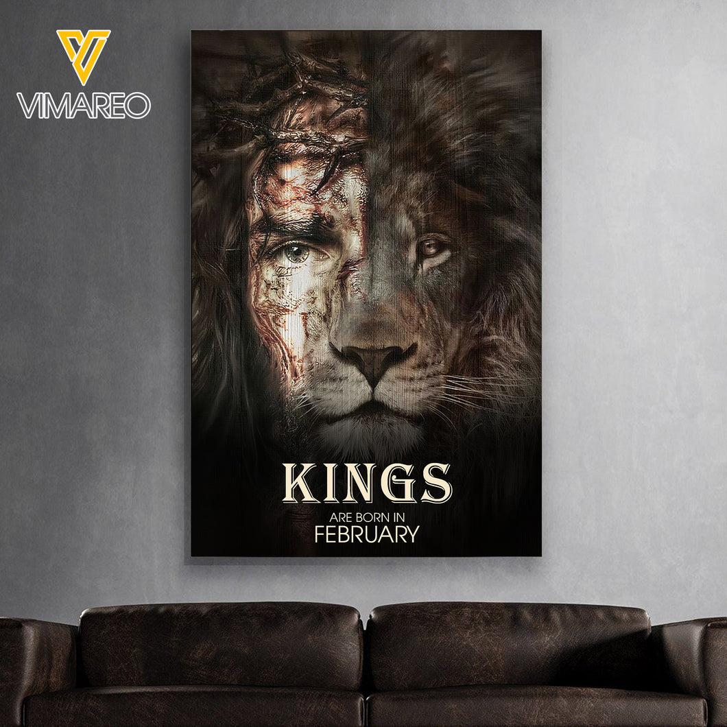 Kings Are Born In February Canvas Printed DEC-DT28