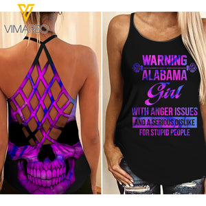 Alabama Girl Criss-Cross Open Back Camisole Tank Top MAR-DT16