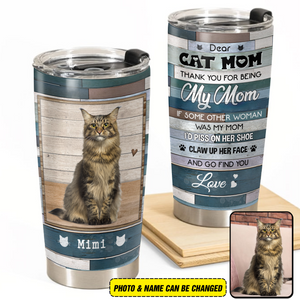 Personalized Image Cat Lover Gift For Cat Mom Tumbler 20Oz Printed 22DEC-DT24