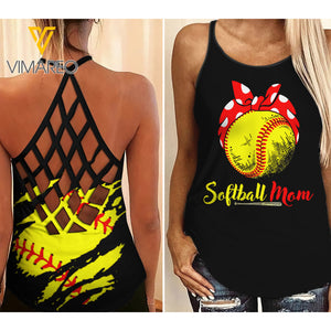 KHMD SOFTBALL MOM Criss-Cross Tank Top 1604