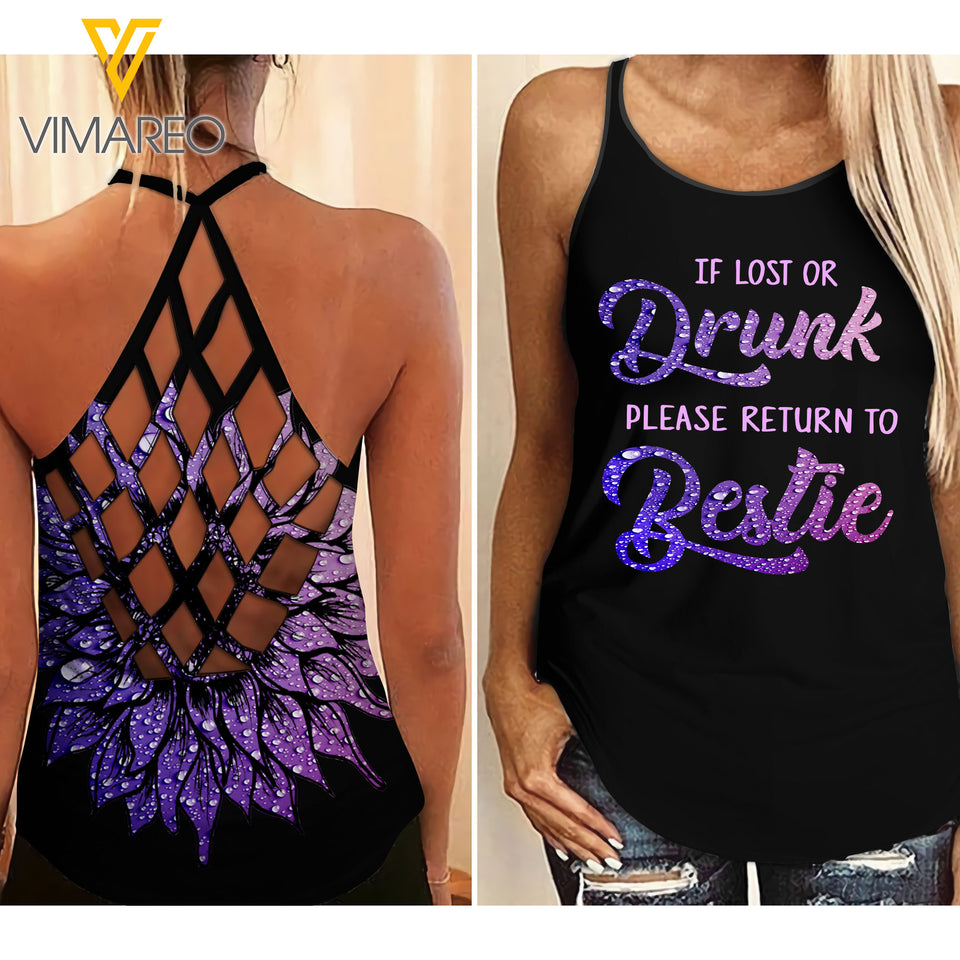 KHMD I'M THE BESTIE Criss-Cross Tank Top 0604