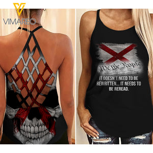 ALABAMA-WE THE PEOPLE CRISS-CROSS OPEN BACK CAMISOLE TANK TOP