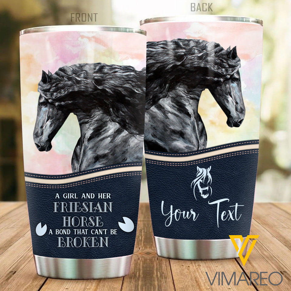 PERSONALIZED FRIESIAN HORSE TUMBLER