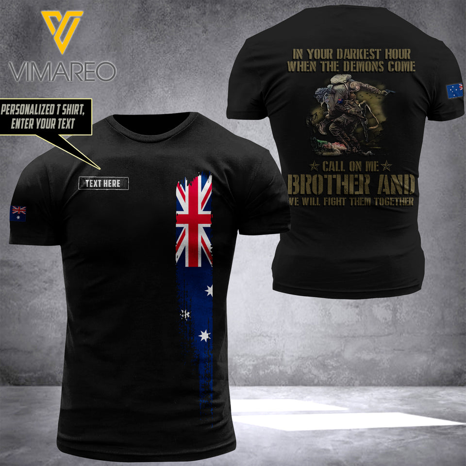 Customized  Australia Soldier Combat 3D Printed Shirt 0806N