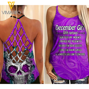 December Girl Criss-Cross Open Back Camisole Tank Top 1303NGB