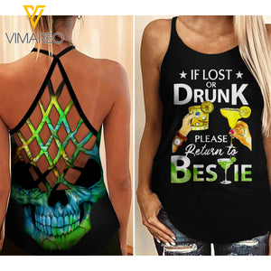 BESTIE DRUNK CRISS-CROSS OPEN BACK CAMISOLE TANK TOP