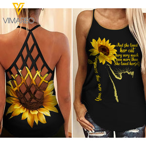 CAT CRISS-CROSS OPEN BACK CAMISOLE TANK TOP