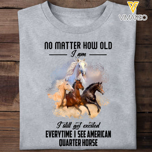 American Quarter horse TSHIRT 3D PRINTED QTHQ0104