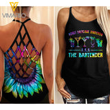 AKA the bartender Criss-Cross Open Back Camisole Tank Top