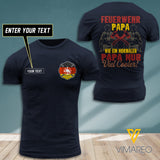 German Firefighter papa 3D Printed Shirt