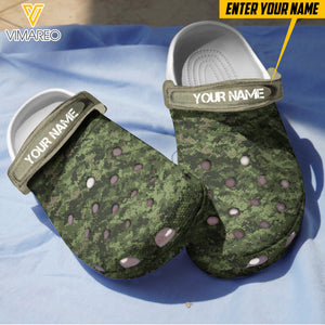 PERSONALIZED CANADIAN CAMO CLOG SLIPPER SHOES RUBBER BOTTOM