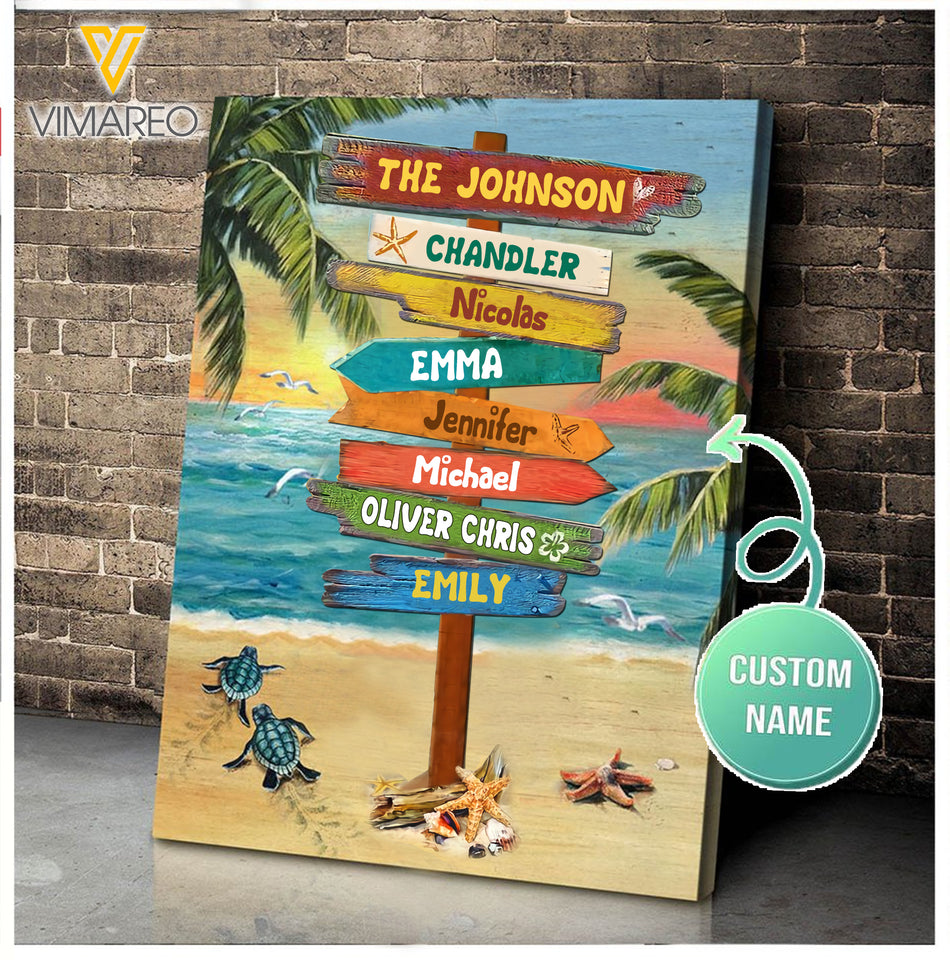 PERSONALIZED FAMILY BEACH CANVAS TNTQ