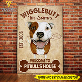 PERSONALIZED WELCOME TO PITBULL HOUSE CANVAS TNDT0708