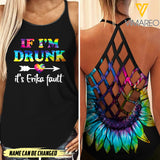 Personalized Bestie Criss-Cross Open Back Camisole Tank Top SKEHY2